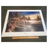 David Krech "Peaceful Haven" Cabin Wildlife Print