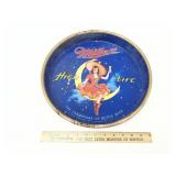 Miller High Life Girl In The Moon Round Beer Tray