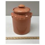 Orange Ceramic Lidded Cookie Jar