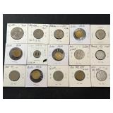 15 Foreign Coins & Tokens