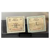 2 Italy Lire Currency Notes