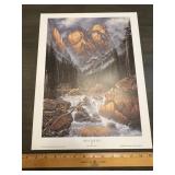 Derk Hansen "Where Trails End" Mountain Waterfall