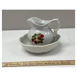 McCoy USA 7528 Floral Ceramic Pitcher & Bowl Set
