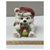 Santa Bear Ceramic Cookie Jar