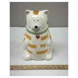 Ceramic Tabby Cat Cookie Jar With Lid
