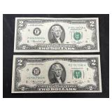 2 1976 $2 Federal Reserve Notes