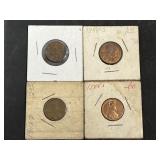 4 Lincoln Wheat Cents