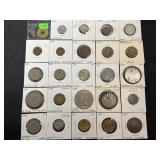 25 Foreign Coins & Tokens