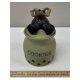 Stone Ceramic Moose Cookie Jar