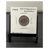 1958 Netherlands 25 Cents
