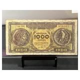 1944 Greece 1000 Drachmai Note