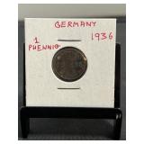 1936 Germany 1 Reichspfennig