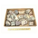 Flat Of Assorted Minerals, Crystals, Geodes, Quart
