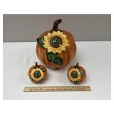 Royal Norfolk Ceramic Pumpkin Sunflower Covered Co