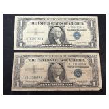 2 1957B $1 Silver Certificate Notes
