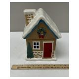 Earthenware Ceramic Cottage House Cookie Jar