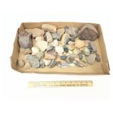 Flat Of Assorted Minerals, Crystals, Geodes, Quart