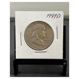1949D Franklin Silver Half Dollar