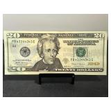 2013 $20 Federal Reserve Note Unique Serial Number