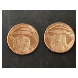 2 Trump Space Force 1 Oz Copper Rounds