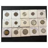 15 Foreign Coins & Tokens