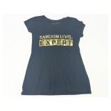 Wound Up Sarcasm Level Expert Girls T-Shirt Size L