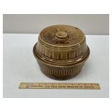 McCoy Brown Ribbed Glazed Stoneware Dutch Oven Mar