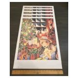 1994 Christmas Teddy Bear Holiday Prints Lot of 5