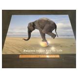 "Balance Is The Key To Life" Elephant Poster