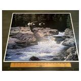 Bald Eagles Over River Rapids Wildlife Print