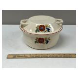 Kitchen Bouquet Ceramic Floral Design Covered Dish