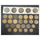 30 British Pennies & Half Pennies