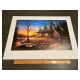 Leo Stans "Evening Retreat" Cabin Lake Print
