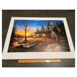 Leo Stans "Evening Retreat" Cabin Lake Print