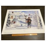 Mark Daehlin "Chickadees" Signed Numbered Print 40