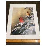 Jim Hansel "Winter Refuge" Cardinal Wildlife Print