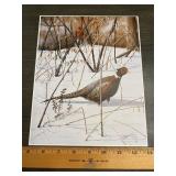 Kelley 1982 Pheasant & Hunter Small Wildlife Print