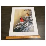 Jim Hansel "Winter Refuge" Cardinal Wildlife Print