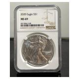 2020 American Silver Eagle NGC MS69