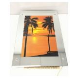 Lighted Palm Tree Sunset Print