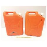 2 Ornage Plastic Camping Water Cans