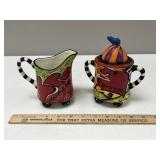 2 Certified International Colorful Ceramic Creamer