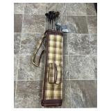 Vintage Plaid Golf Bag & Clubs
