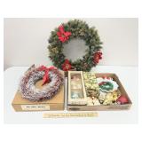 Christmas Wreath & Holiday Decor Lot