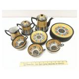 Japanese Hand Painted 1000 Faces Ceramic Tea Set