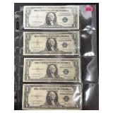 4 1935 $1 Silver Certificate Notes