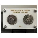 2 1971 North & South Dakota Souvenir Dollars