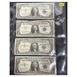4 1957 $1 Silver Certificate Notes