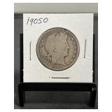 1905O Barber Silver Half Dollar