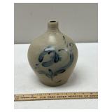 Wisconsin Pottery Columbus, WI Cobalt Blue Floral